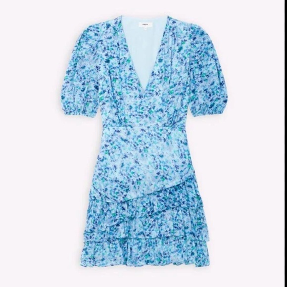 Suncoo Paris Clea Blue Ruffled Mini Dress - Picture 15 of 16